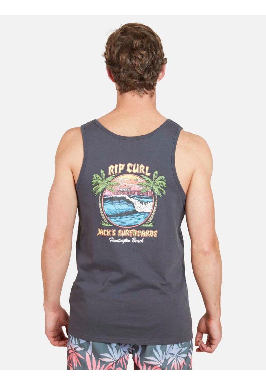 Polera JACK HB PIER TANK Hombre Gris Oscuro Rip Curl-0
