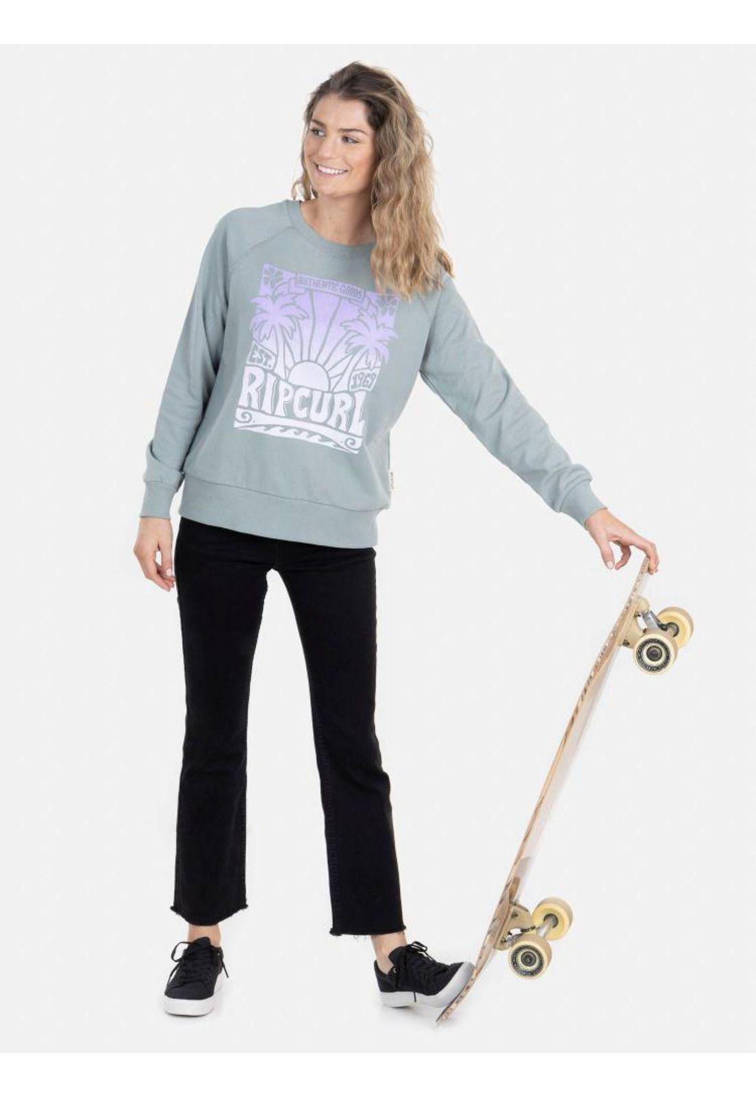 Poleron RIPCURL 1969 Mujer Verde Rip Curl-4