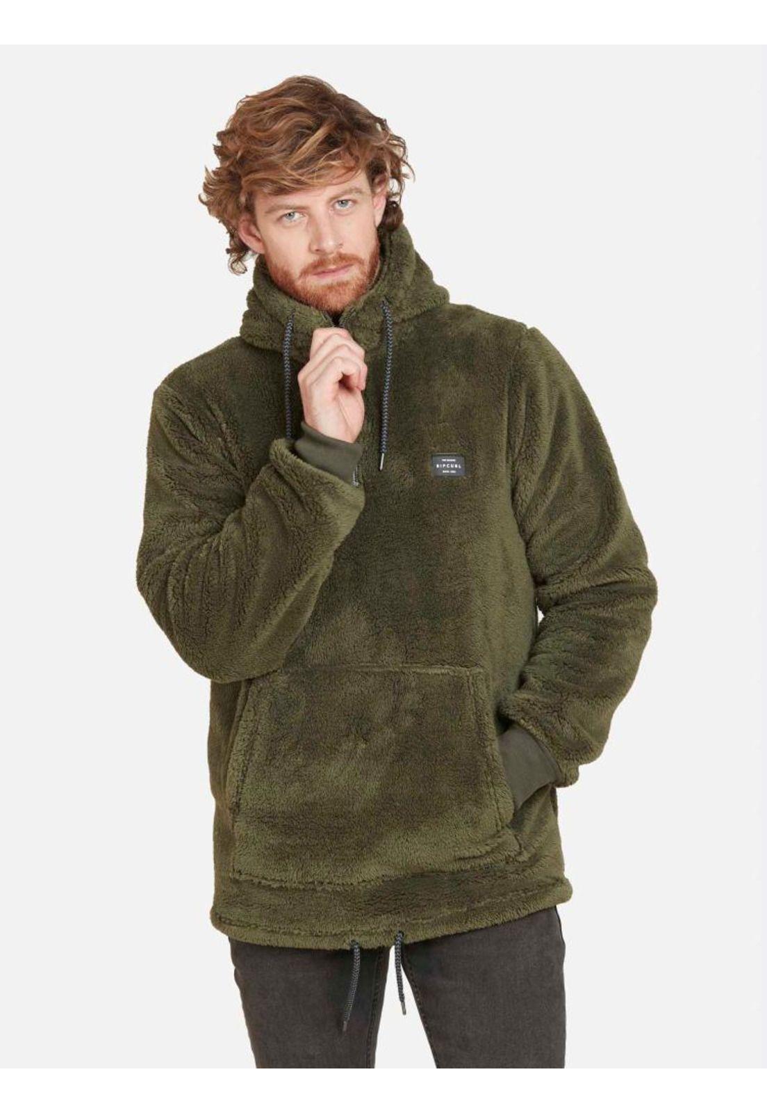 Poleron NEW K Hombre Verde Militar Rip Curl-0