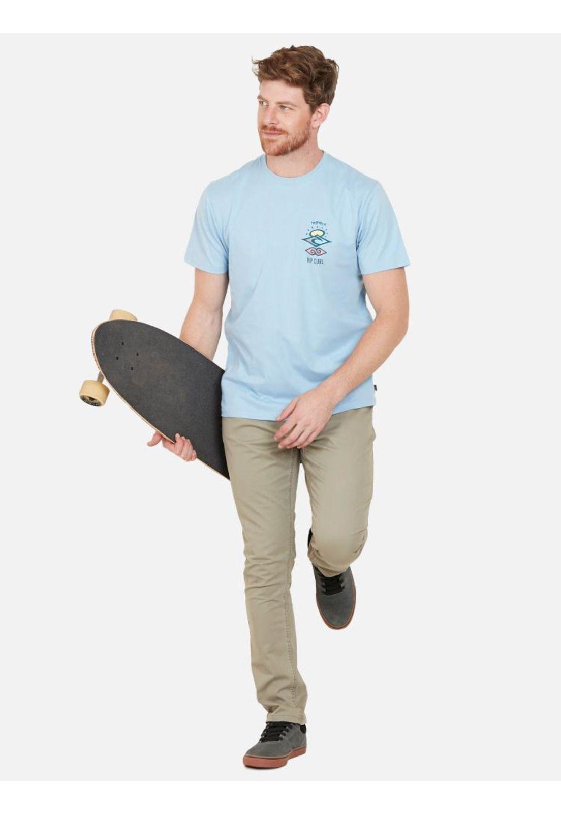 Polera SEARCH ICON Hombre Celeste Rip Curl-1