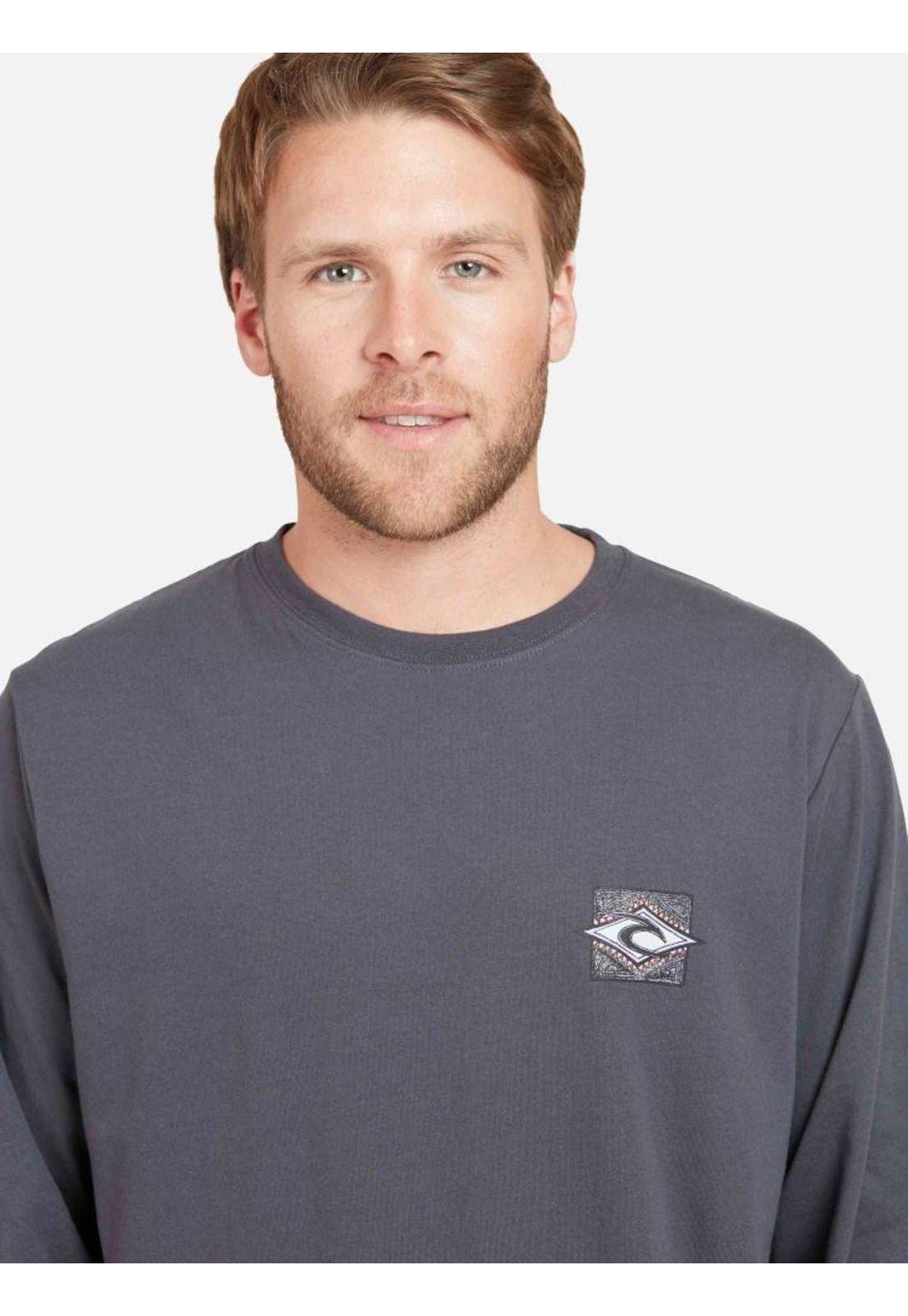 Polera BLESS UP LS TEE Hombre Gris Oscuro Rip Curl-0