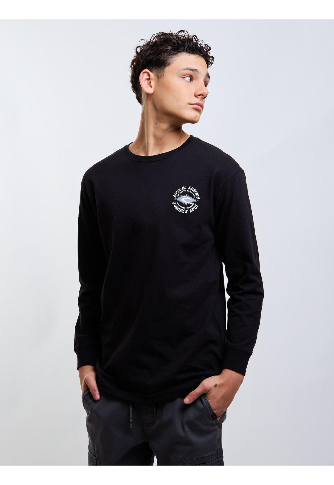 Polera ML Southwave Negro Infantil Rip Curl-4