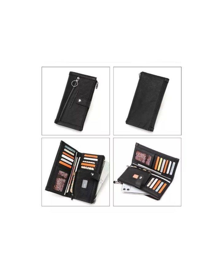 Billetera De Cuero Larga Marca Contacts Modelo M1310 Black-4