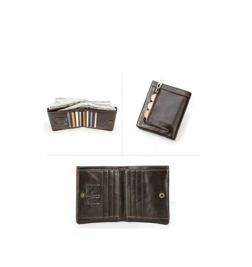Billetera De Cuero Marca Contacts M1322 Café -4