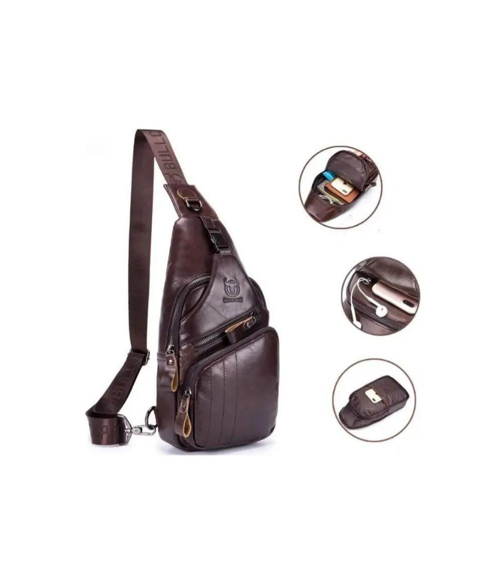 Bolso Bandolera De Cuero Marca Bullcaptain Modelo Cp105-4