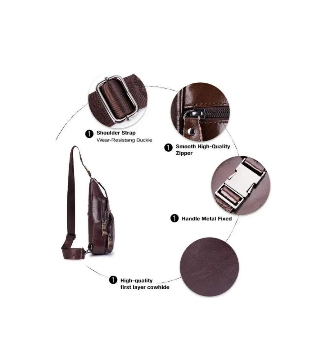 Bolso Bandolera De Cuero Marca Bullcaptain Modelo Cp105-5