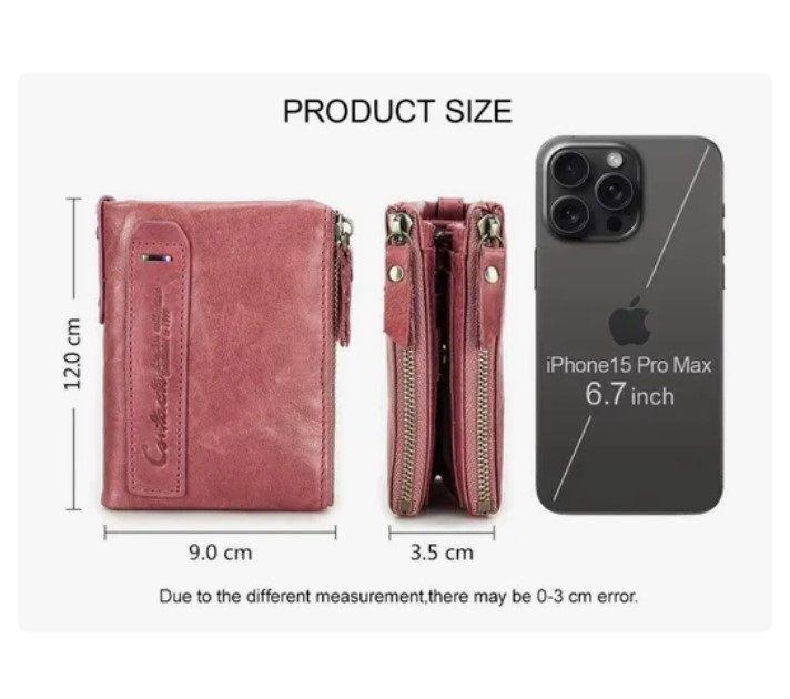 Billetera De Cuero Para Mujer Marca Contact's Color Rosa-2