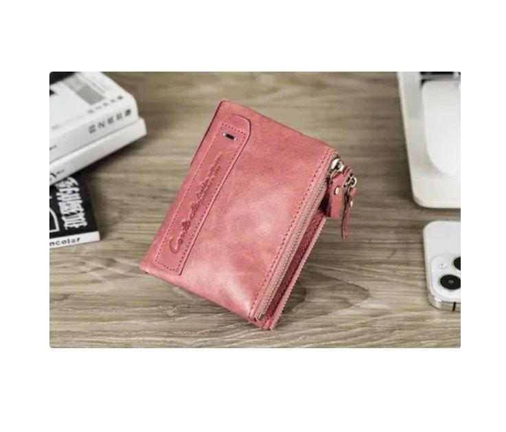 Billetera De Cuero Para Mujer Marca Contact's Color Rosa-6