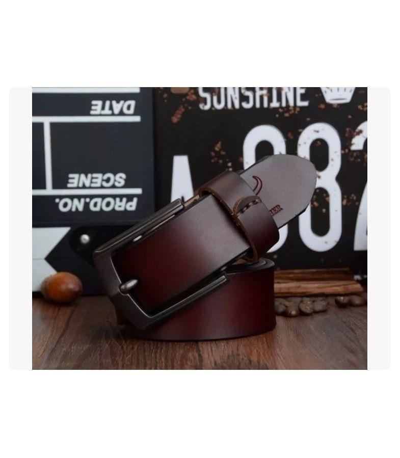 Cinturón De Cuero Marca Cowather Modelo XF012 Color Café Oscuro-6