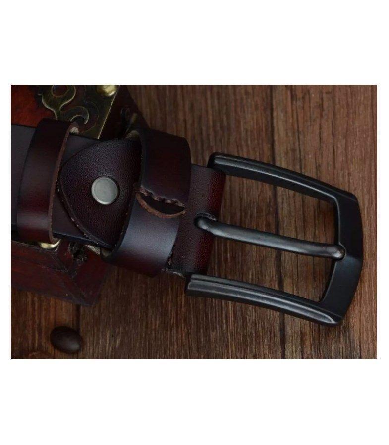 Cinturón De Cuero Marca Cowather Modelo XF012 Color Café Oscuro-5