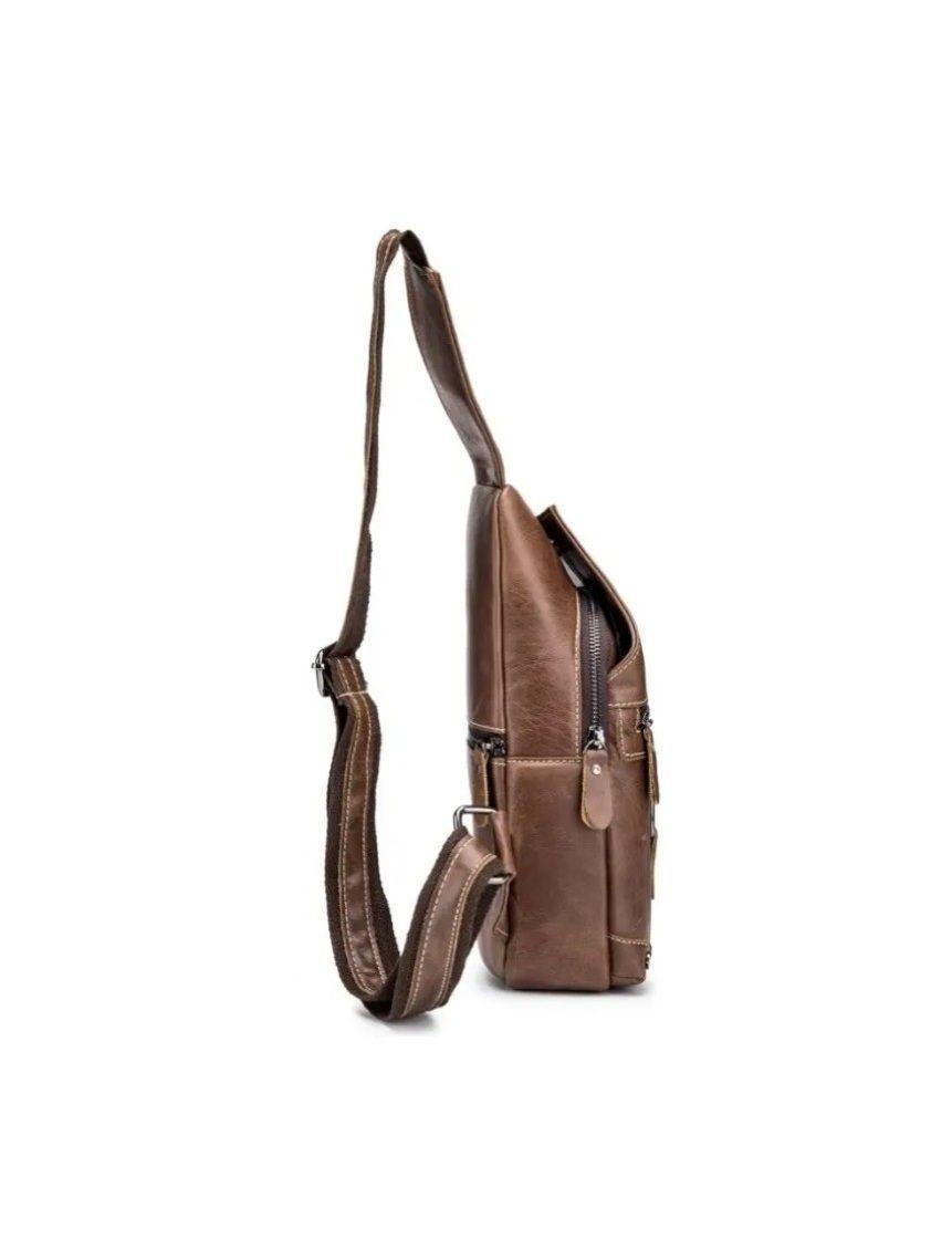 Bandolera De Cuero Vintage Bullcaptain Modelo Xb130 Café-2