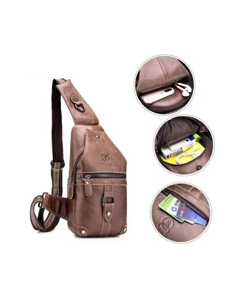 Bandolera De Cuero Vintage Bullcaptain Modelo Xb130 Café-4