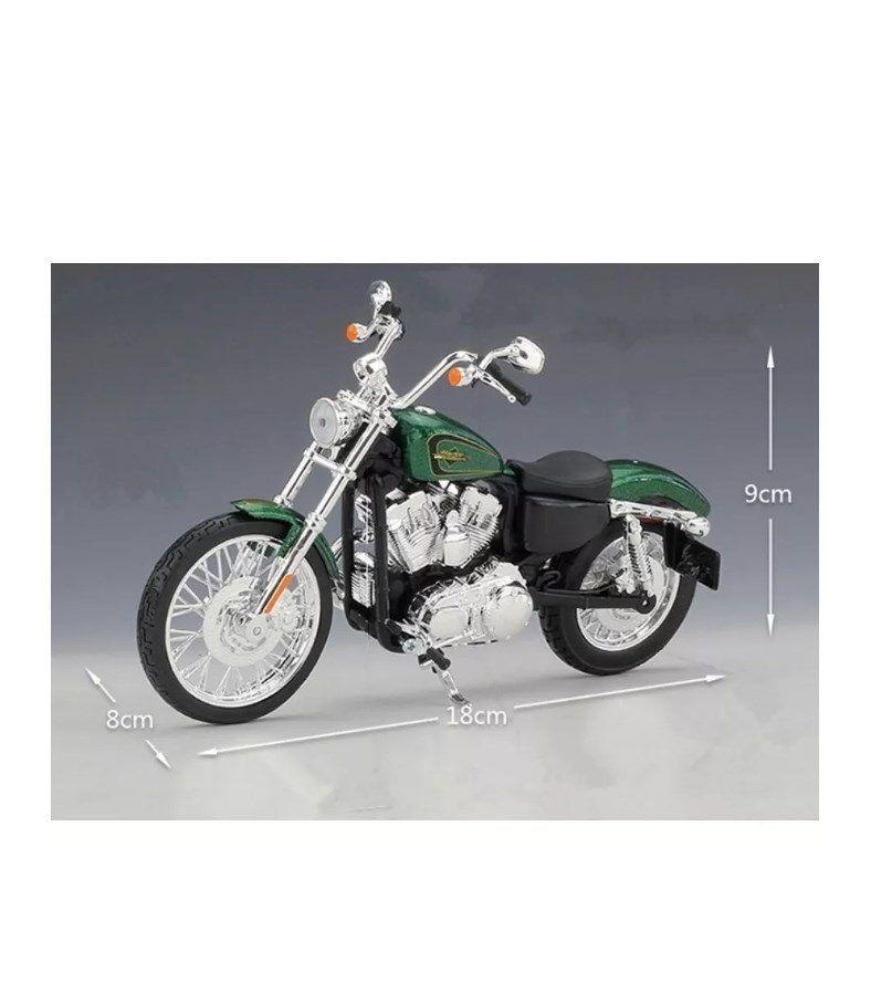 Harley Davidson Modelo 2013 Xl 1200v Seventy-two Escala 1/12 Color Verde-1