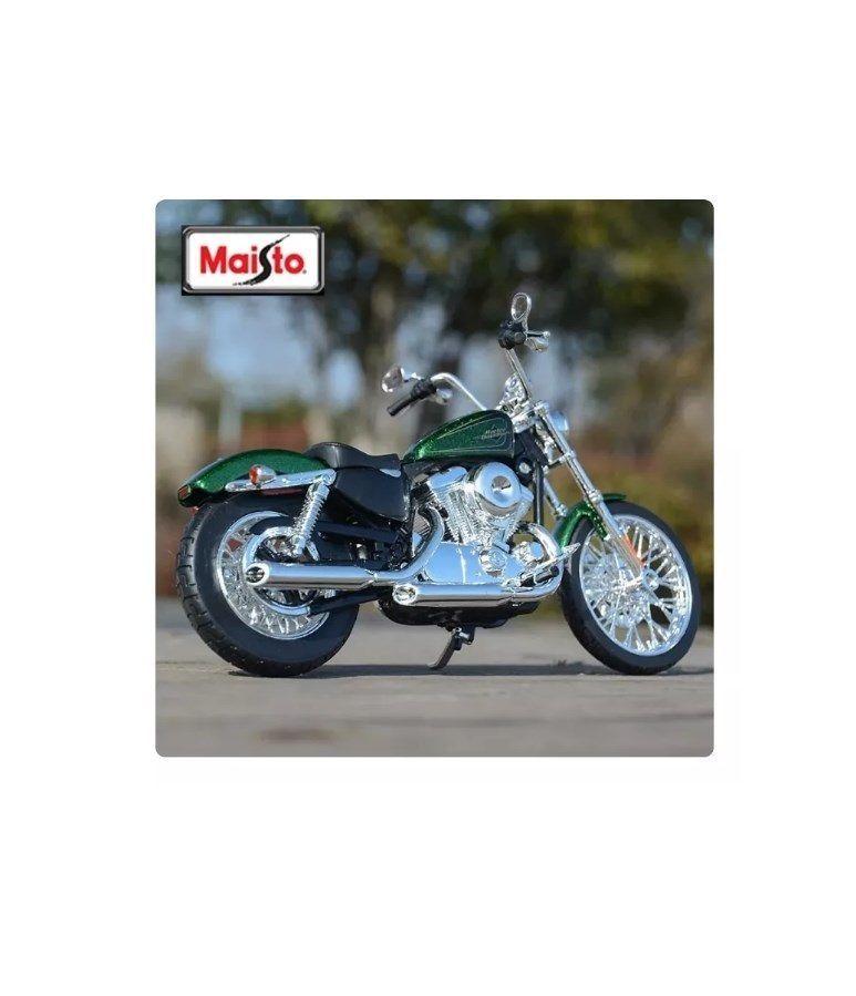 Harley Davidson Modelo 2013 Xl 1200v Seventy-two Escala 1/12 Color Verde-5
