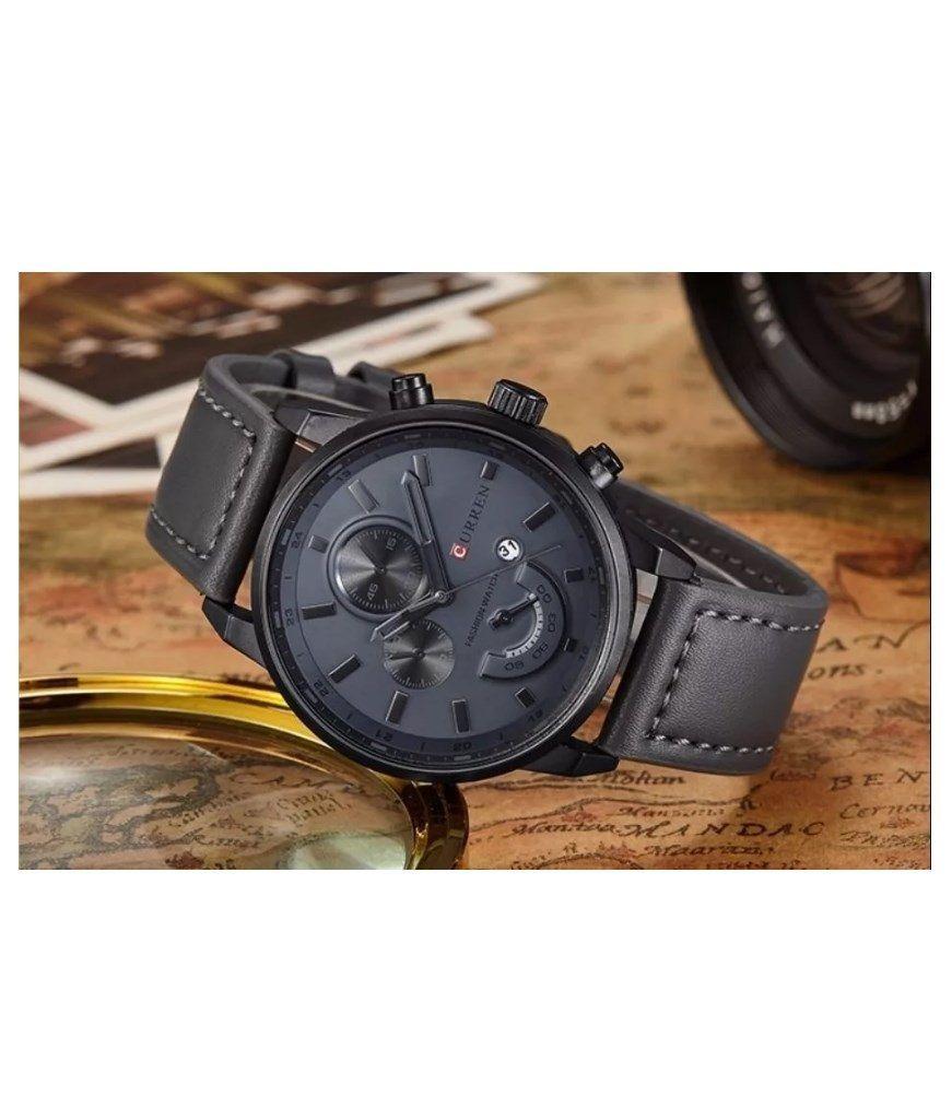Reloj Curren Modelo M8217 Indicador De Fecha Color Gris-3