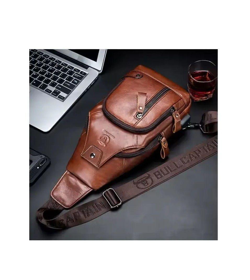 Bandolera De Cuero Marca Bullcaptain Modelo Xb129 Con Puerto Usb-7