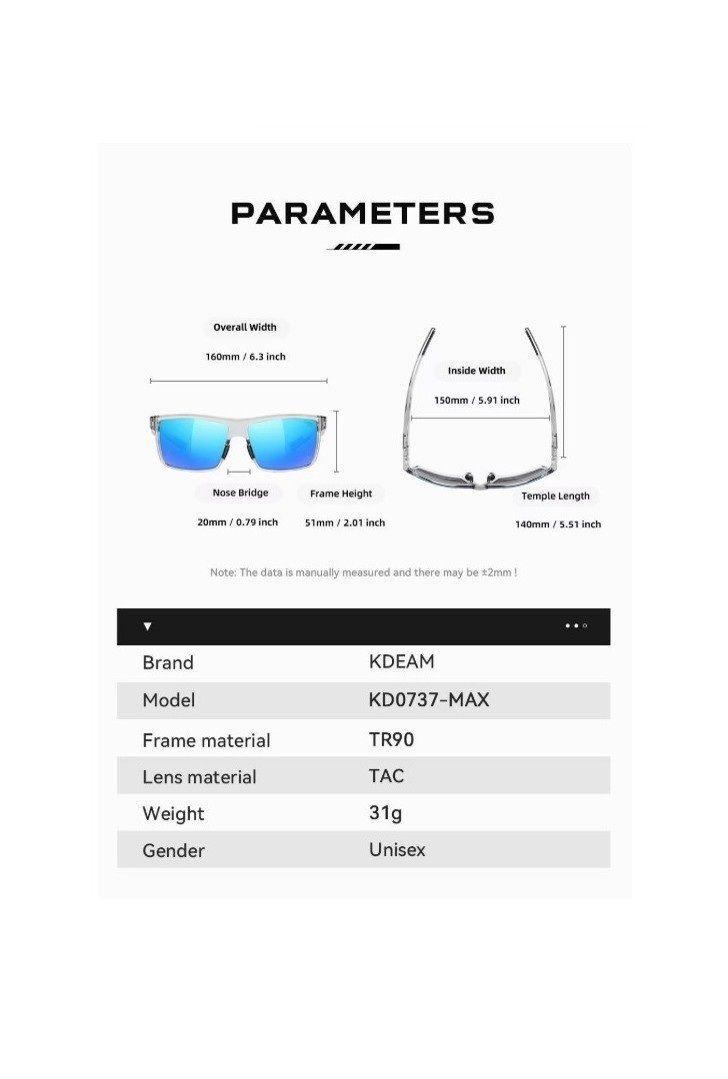 Lentes De Sol Kdeam Kd0737 C3 Max Grandes Polarizados Uv400-3