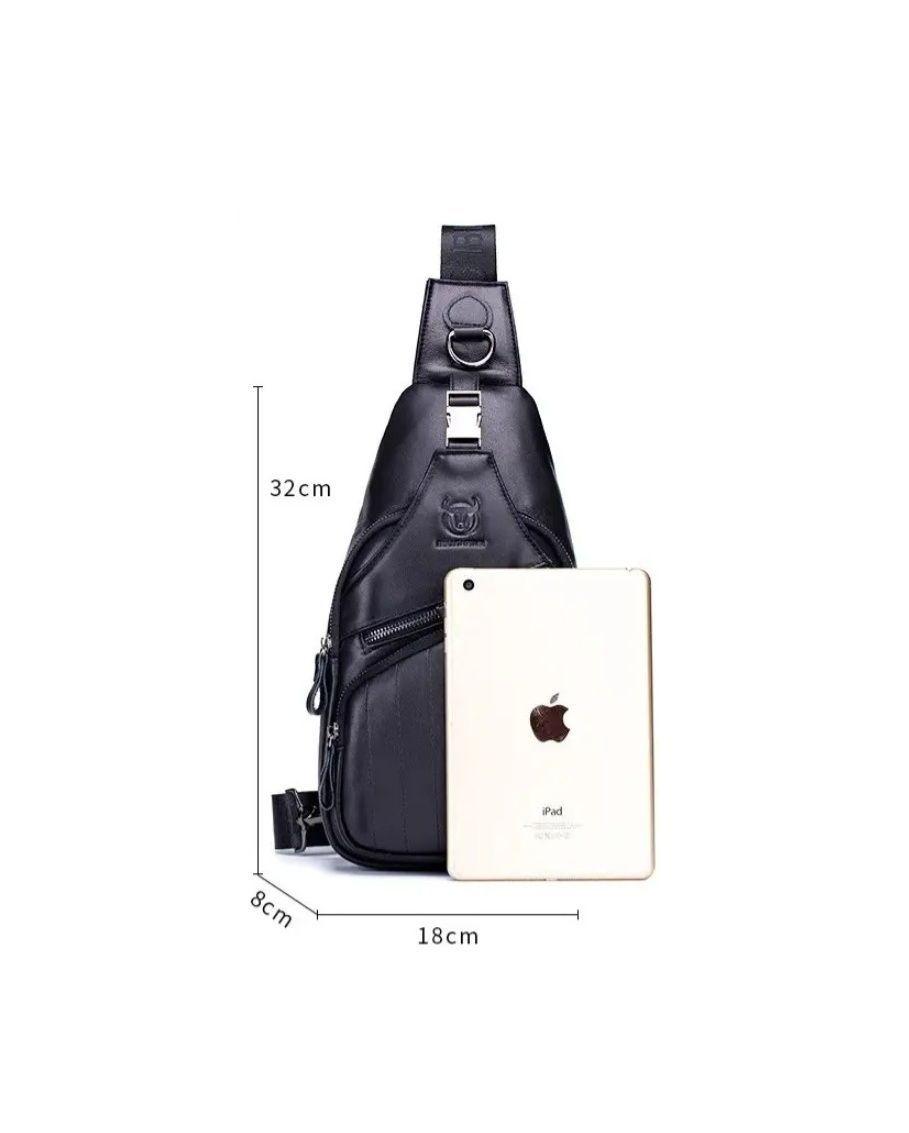 Bandolera De Cuero Marca Bullcaptain Modelo Cp105 Negro-3