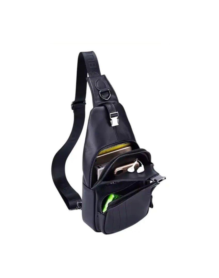 Bandolera De Cuero Marca Bullcaptain Modelo Cp105 Negro-4