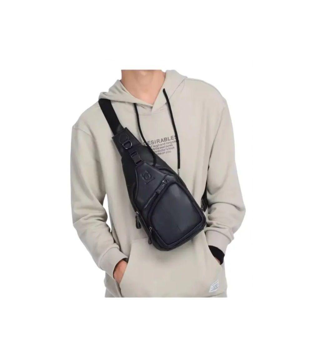 Bandolera De Cuero Marca Bullcaptain Modelo Cp105 Negro-7