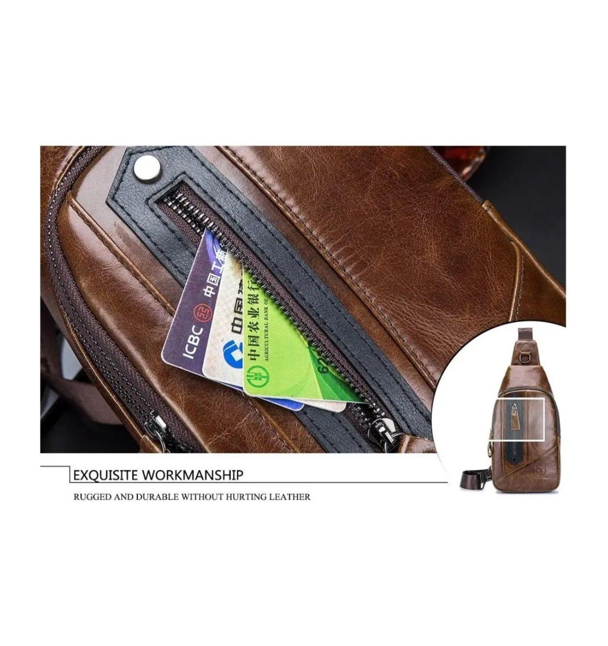 Bolso Bandolera De Cuero Marca Bullcaptain Modelo Xb126-5