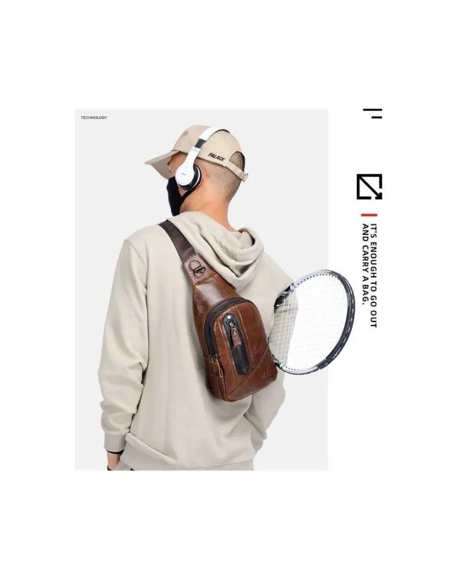 Bolso Bandolera De Cuero Marca Bullcaptain Modelo Xb126-6
