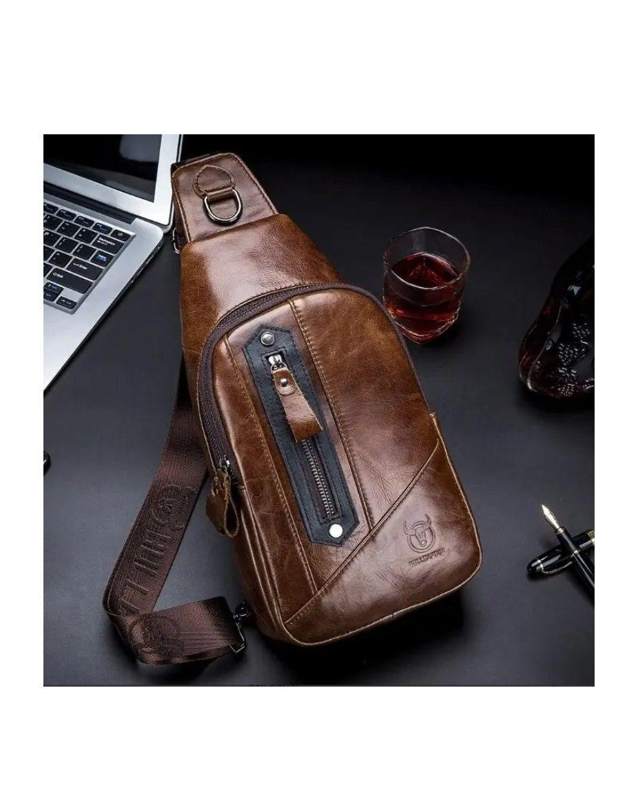 Bolso Bandolera De Cuero Marca Bullcaptain Modelo Xb126-7