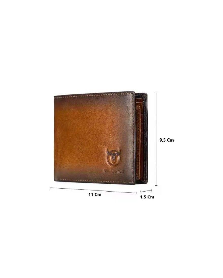 Billetera De Cuero Marca Bullcaptain Modelo Qb05 Brown-2