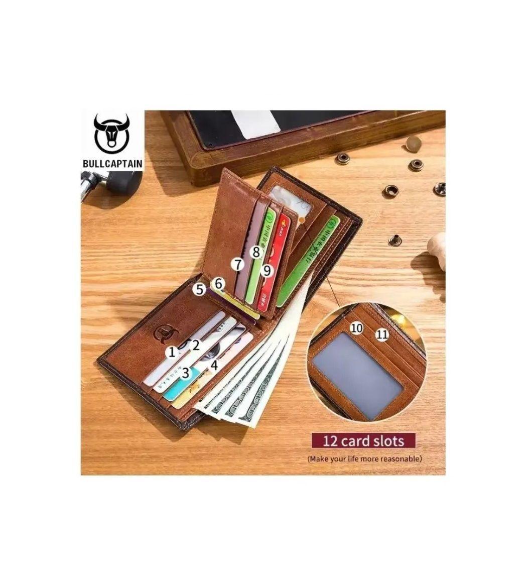 Billetera De Cuero Marca Bullcaptain Modelo Qb05 Brown-5