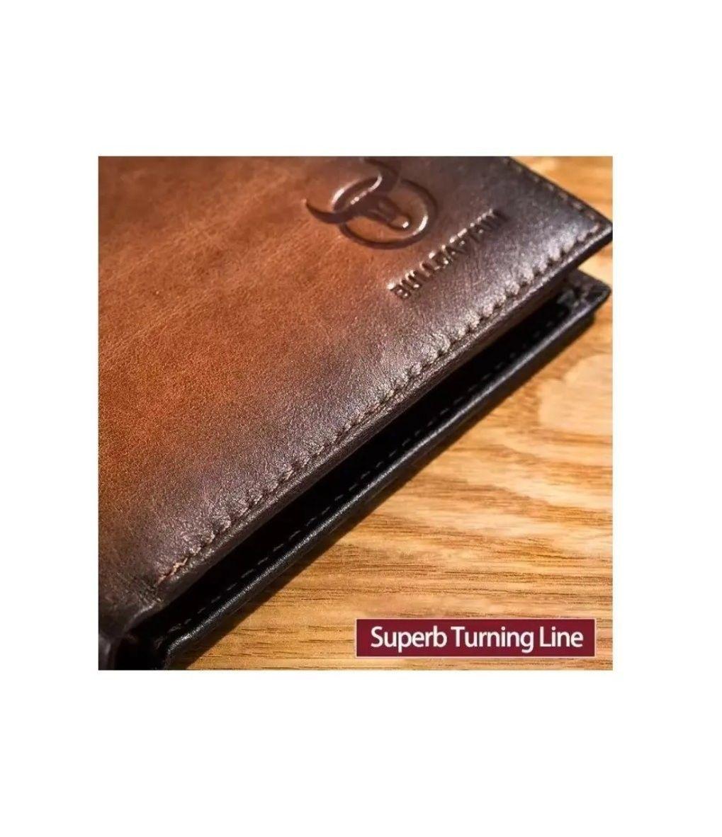 Billetera De Cuero Marca Bullcaptain Modelo Qb05 Brown-7