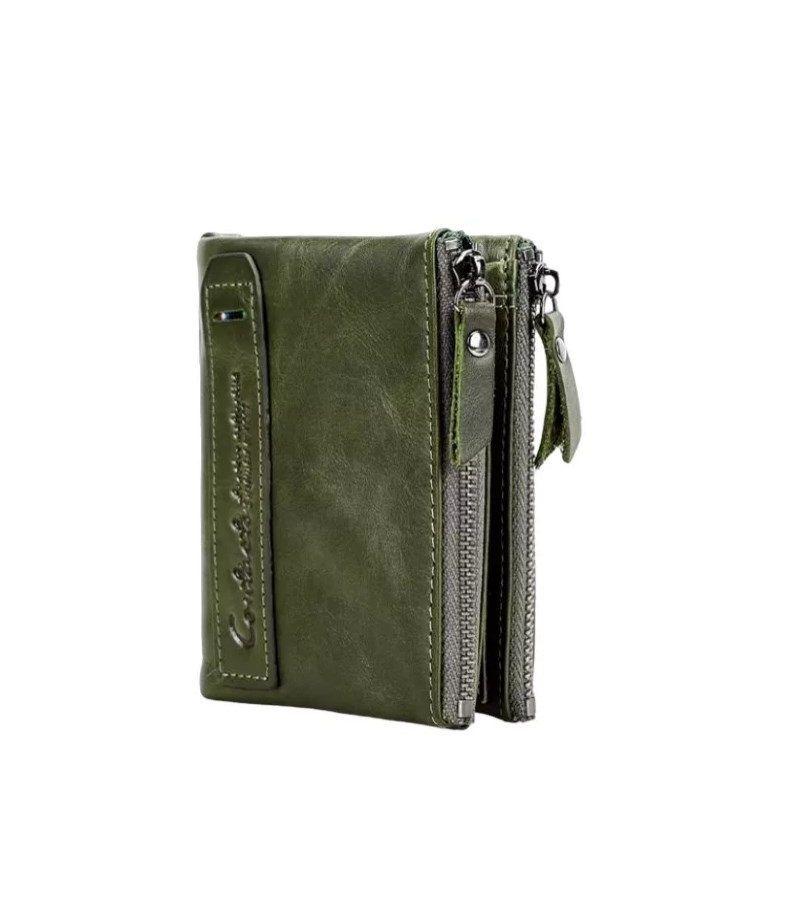 Billetera De Cuero Para Mujer Marca Contact's Color Verde-5