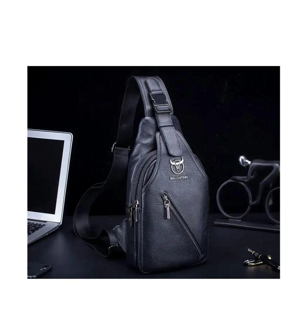 Bolso Bandolera De Cuero Marca Bullcaptain Modelo Xb131-7
