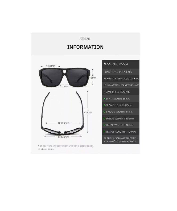 Lentes Kdeam Modelo 520 C209 Polarizado Protección Uv 400-4