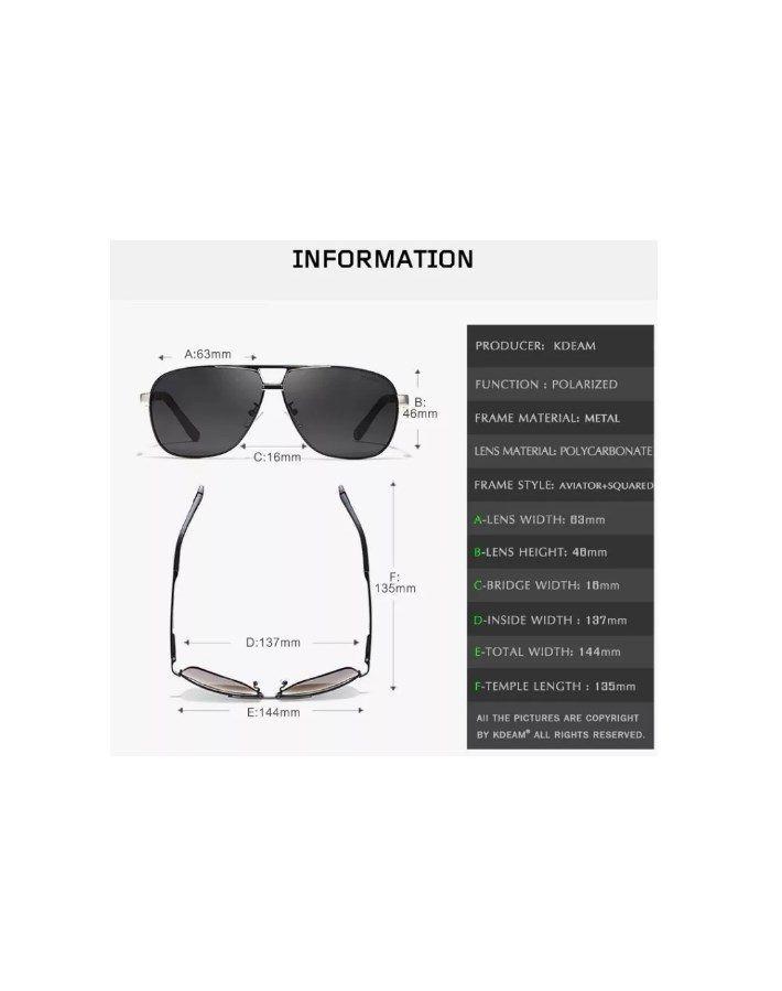 Gafas Piloto Kdeam Modelo KD8521 C3 Polarizado UV-4