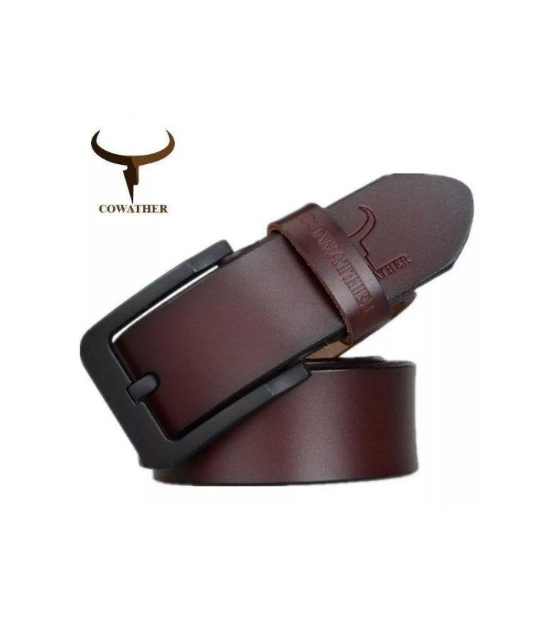 Cinturón De Cuero Cowather XF010 Café Oscuro-7