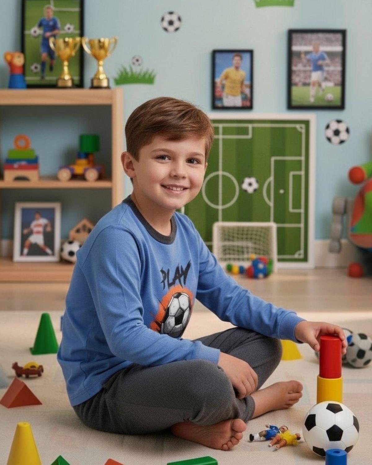 Pijama Niño Algodón Estampado Football K760001-3429-2