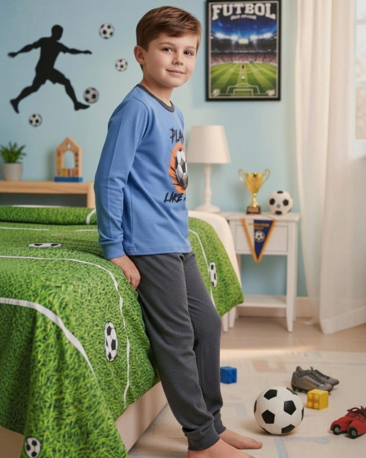 Pijama Niño Algodón Estampado Football K760001-3429-3