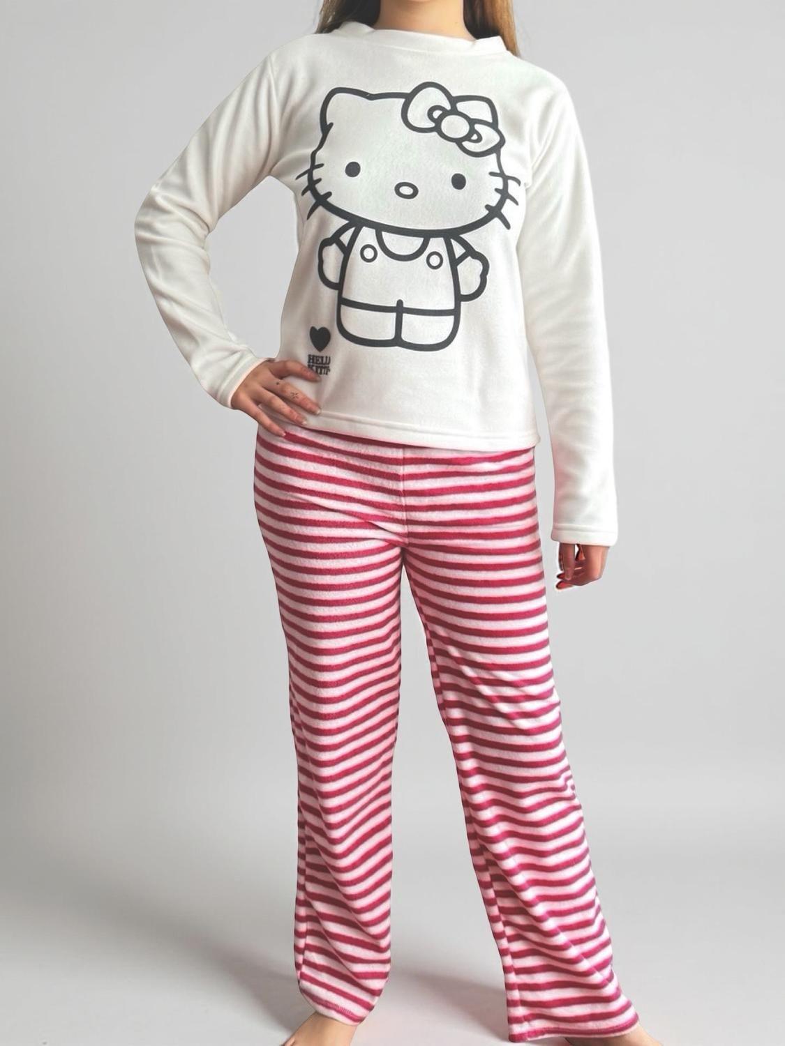 Pijama Micropolar Mujer Hello Kitty S1021240-Ivory-10-0