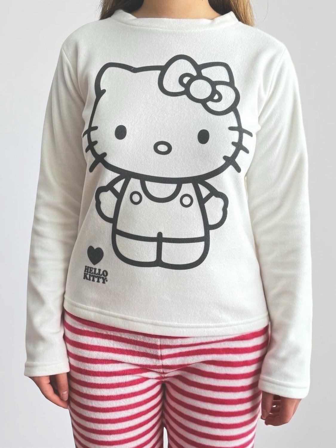 Pijama Micropolar Mujer Hello Kitty S1021240-Ivory-10-1