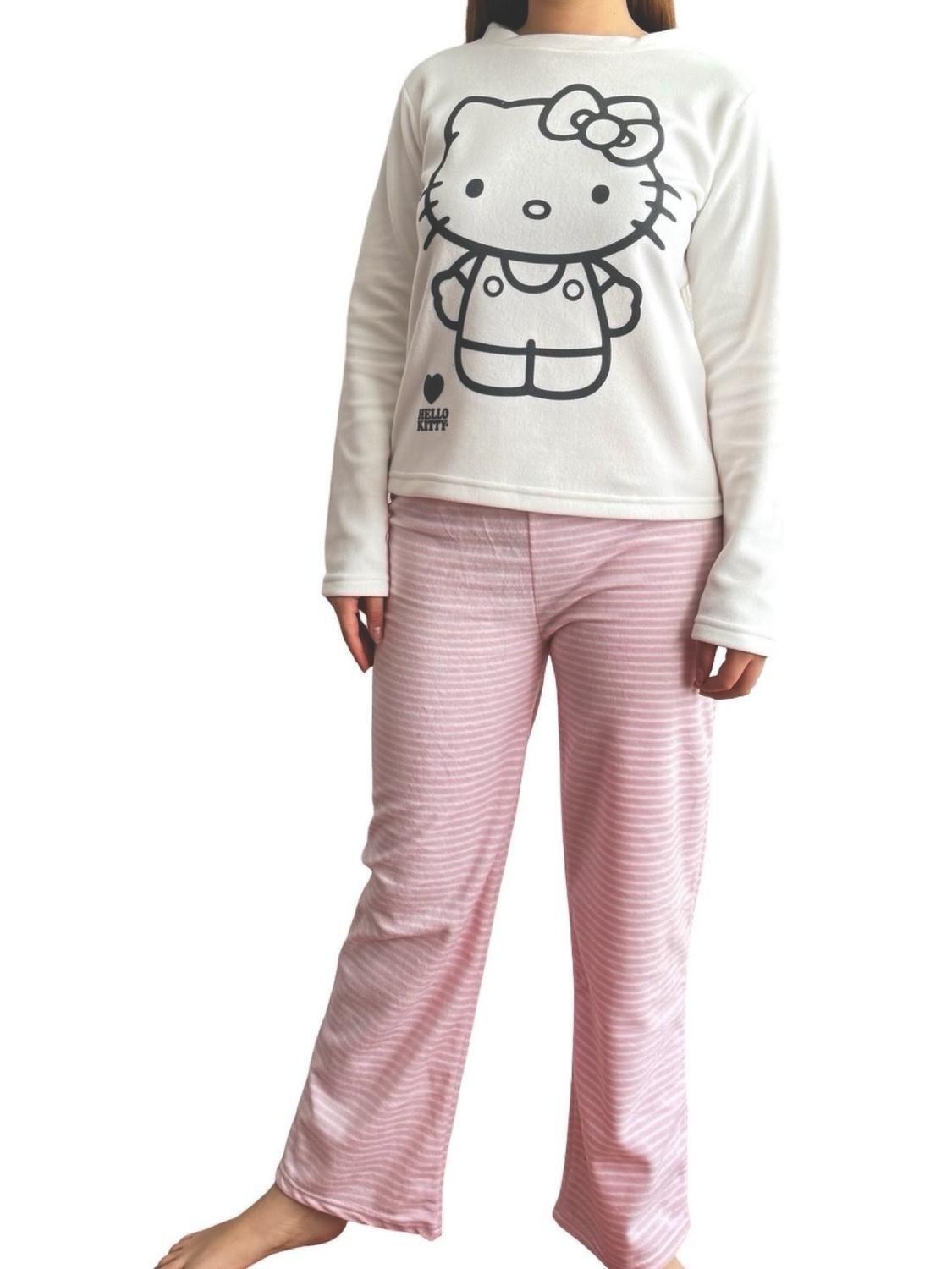 Pijama Micropolar Mujer Hello Kitty S1021240-Ivory-09-2