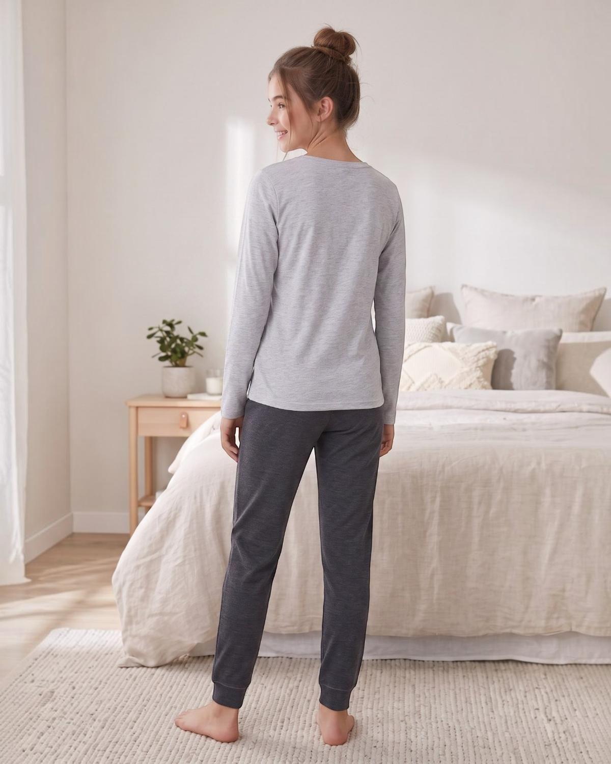Pijama Niña Teens Algodón Yoga Gris-3