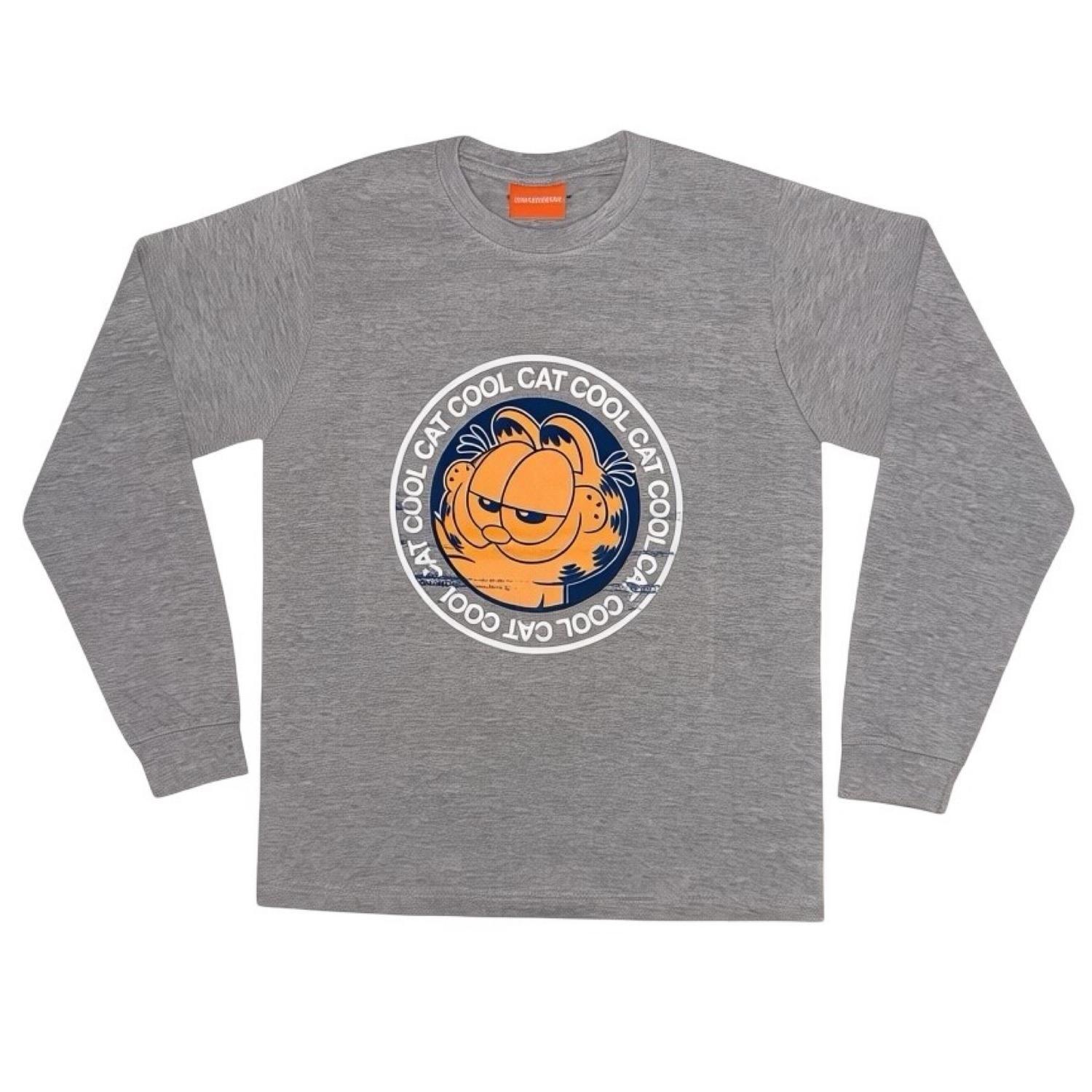 Pijama Hombre Algodón Estampado Garfield Gris-4