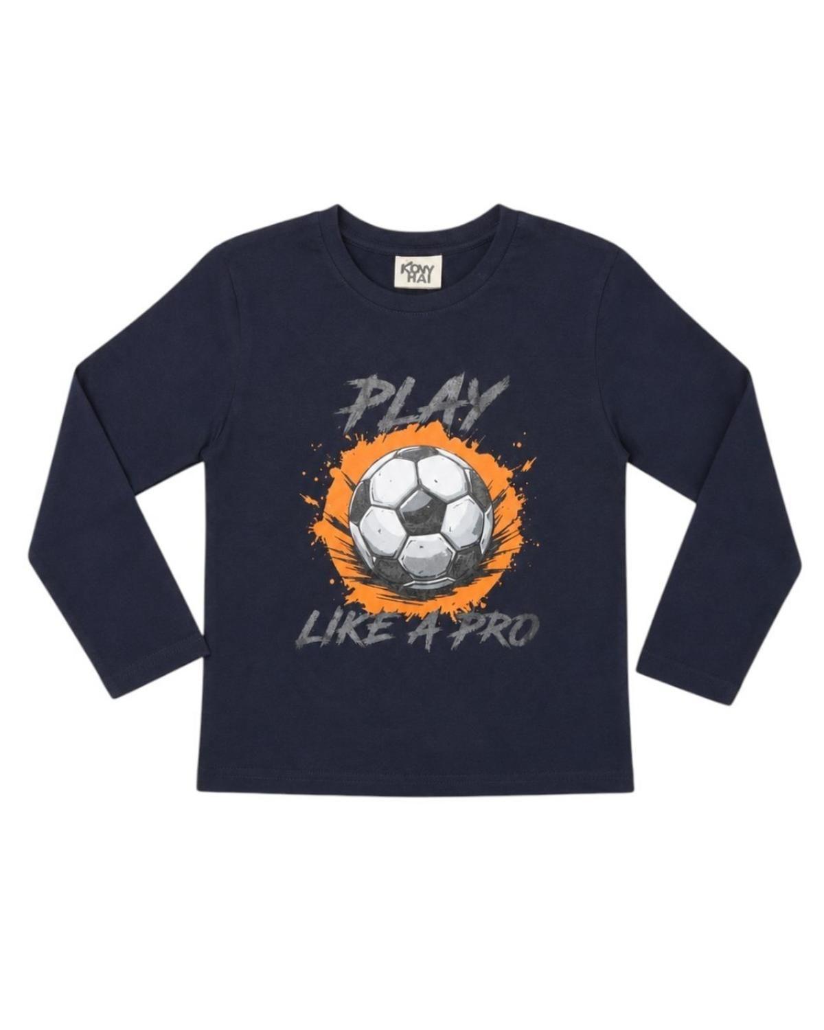Pijama Niño Algodón Estampado Football Azul-4