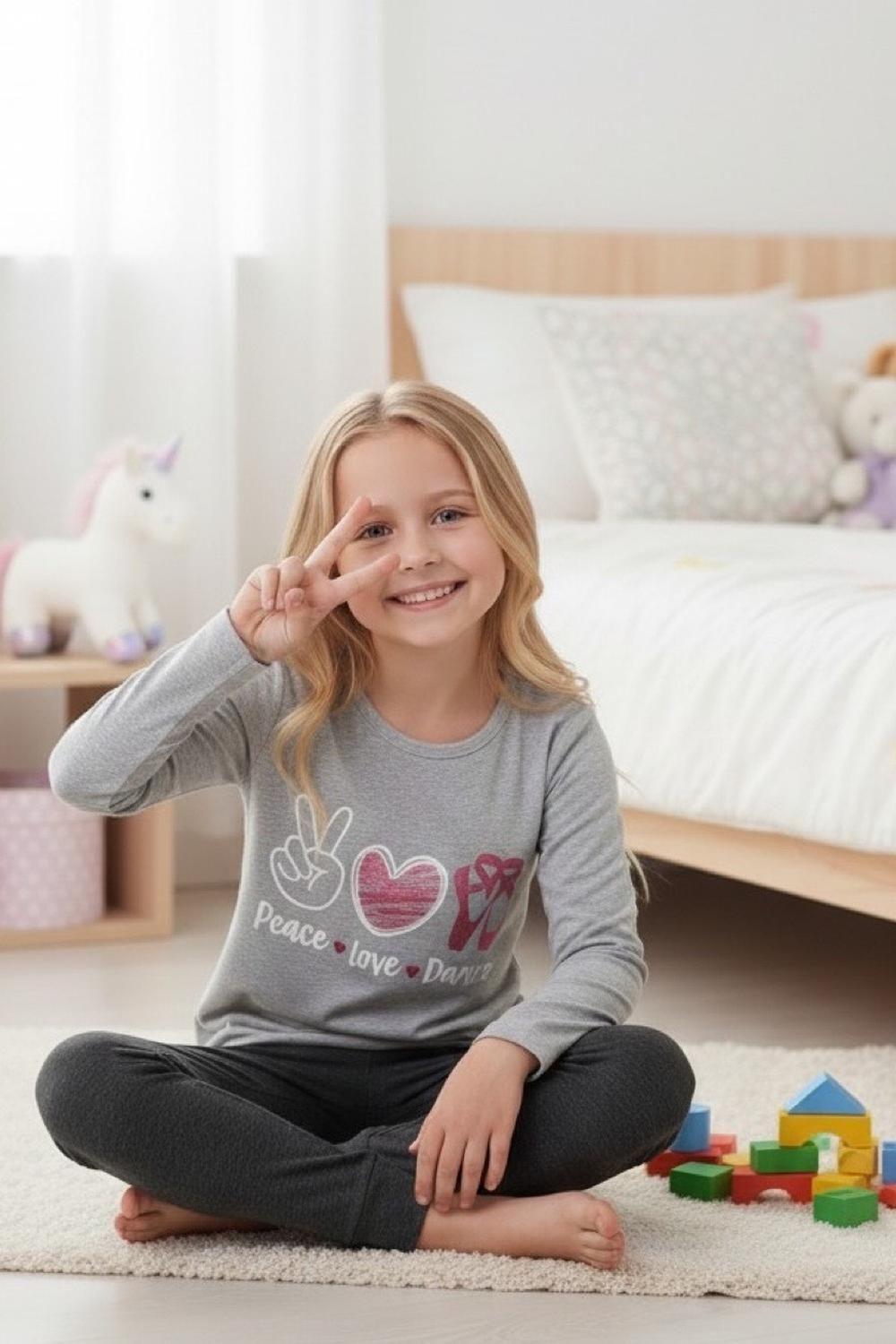 Pijama Niña Estampado Peace Love Dance K710002-2529-2