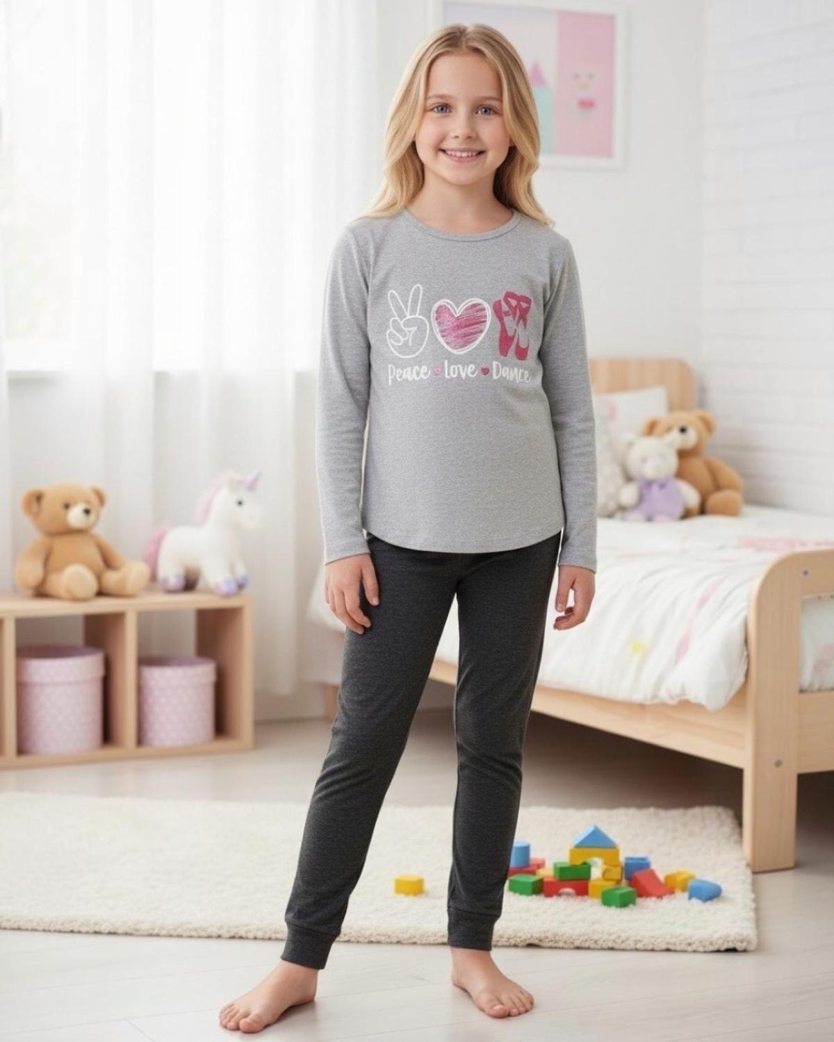 Pijama Niña Estampado Peace Love Dance K710002-2529-0