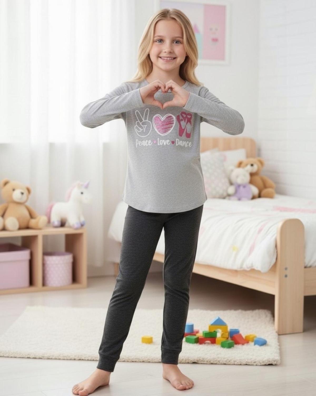 Pijama Niña Estampado Peace Love Dance K710002-2529-3