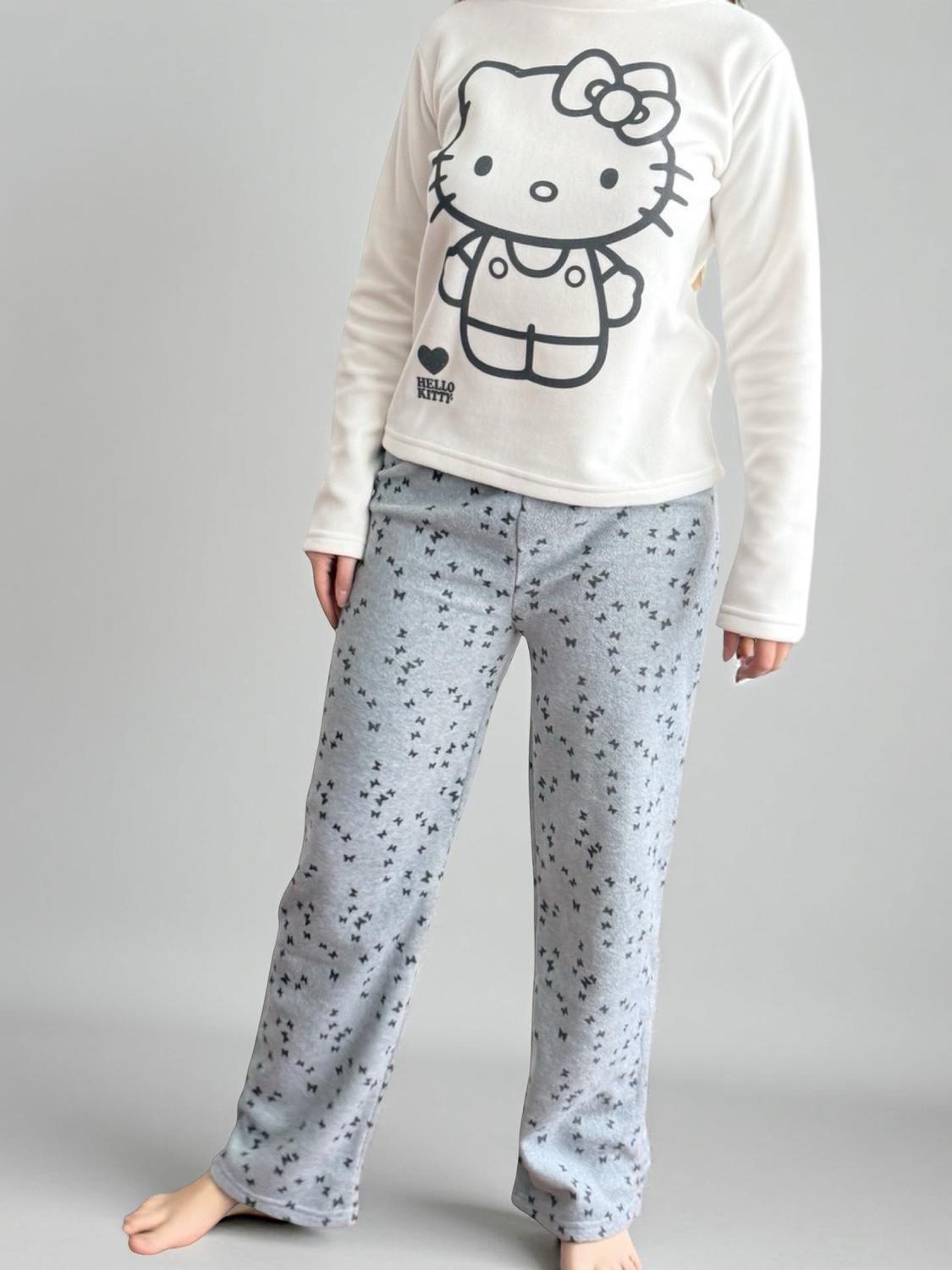 Pijama Micropolar Mujer Hello Kitty S1021240-Ivory-13-4