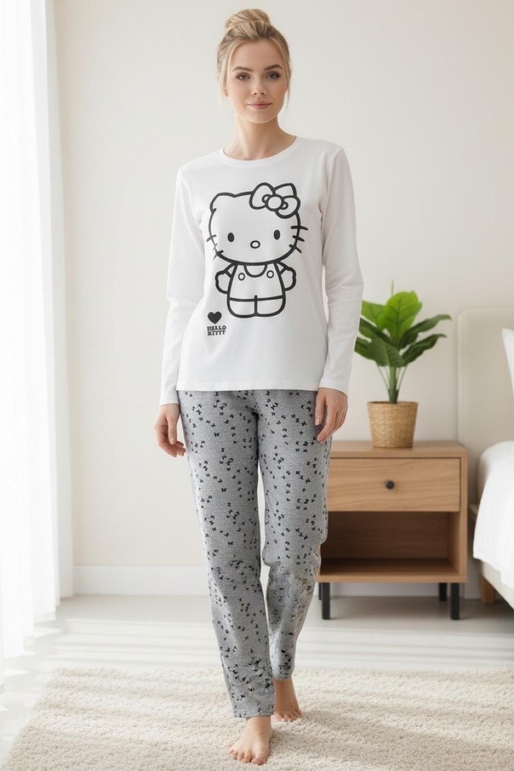Pijama Micropolar Mujer Hello Kitty S1021240-Ivory-13-0