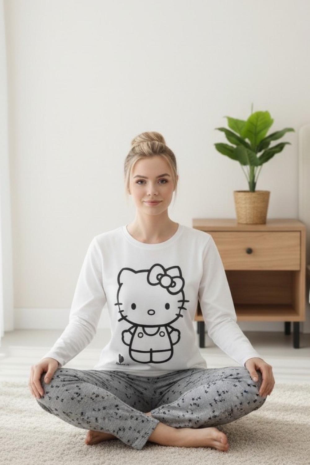 Pijama Micropolar Mujer Hello Kitty S1021240-Ivory-13-1