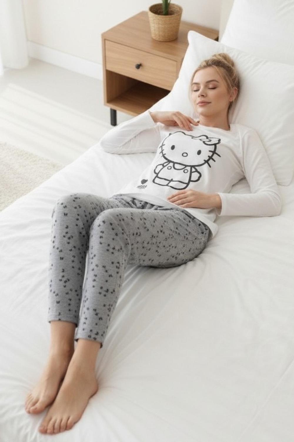 Pijama Micropolar Mujer Hello Kitty S1021240-Ivory-13-2